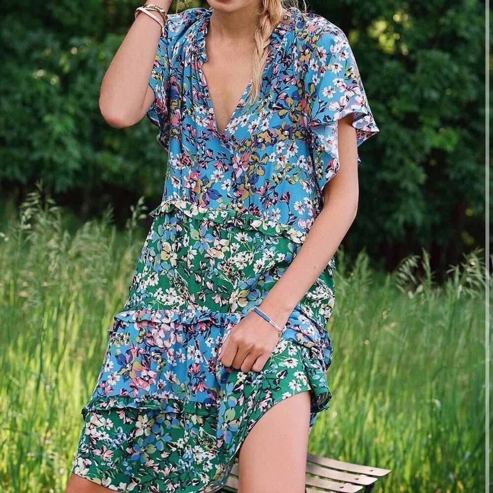 Anthropologie Robin Tiered Mini Dress